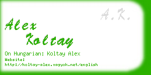 alex koltay business card